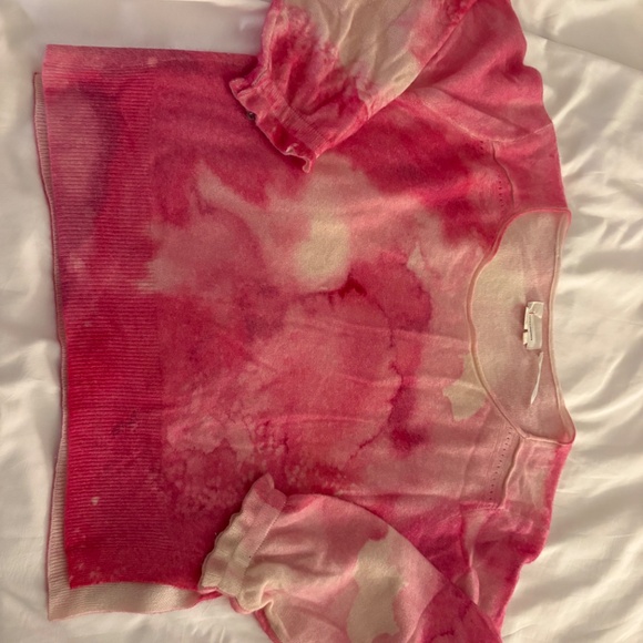 Anthropologies Pink and White 100% Cashmere Wool Sweater in Medium--Boho, Indie - Picture 2 of 2